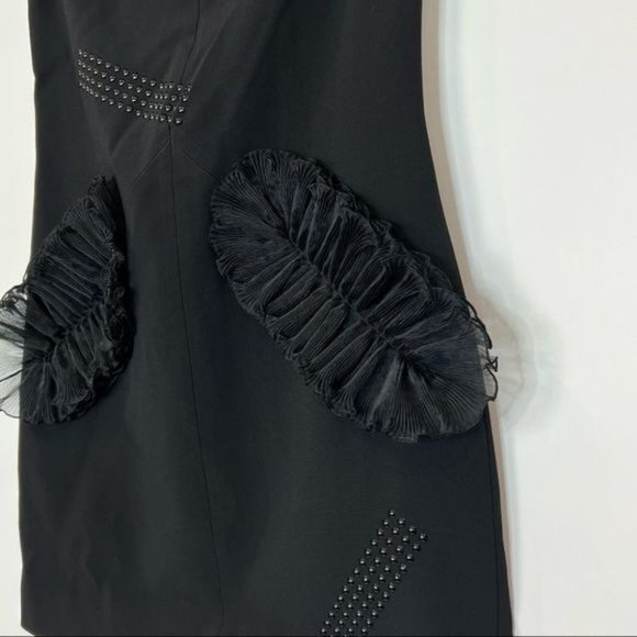 CHRISTOPHER KANE Off-Shoulder Ruffle BLACK Mini Dress - Picture 10 of 16